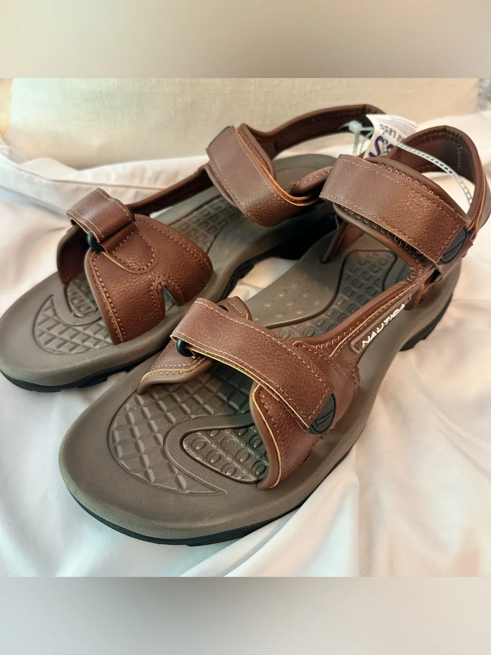 Nautica Men's Brown & Gray Adjustable Strap Sandals